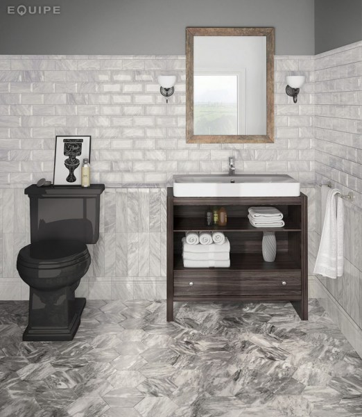 eqipe bardiglio dark hexagon
